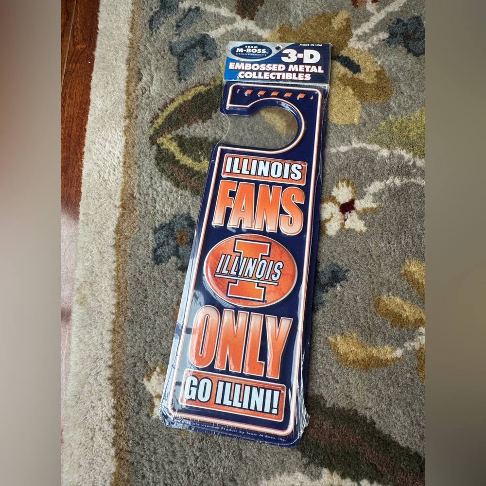Illinois Fans Only Door Hanger Knob Note University Game Day Illini Fans